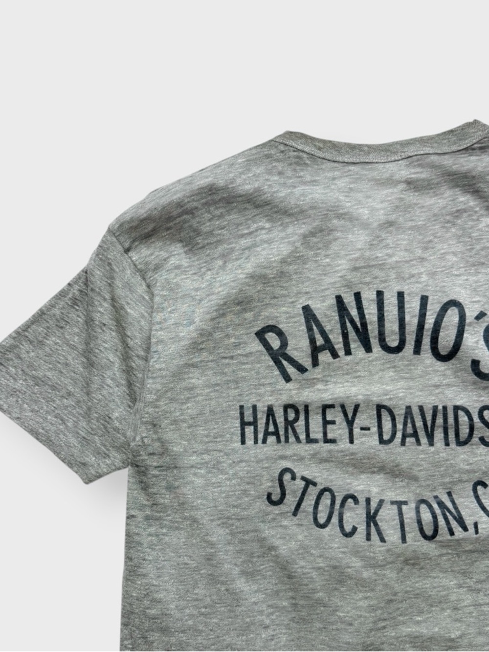 Vintage 70s Champion Blue Bar Harley Davidson Horsepower Shirt 2-Sided Stockton - Picture 4 of 9